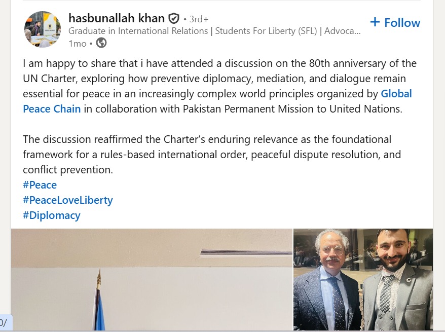 hasbunallah khan LinkedIn Post