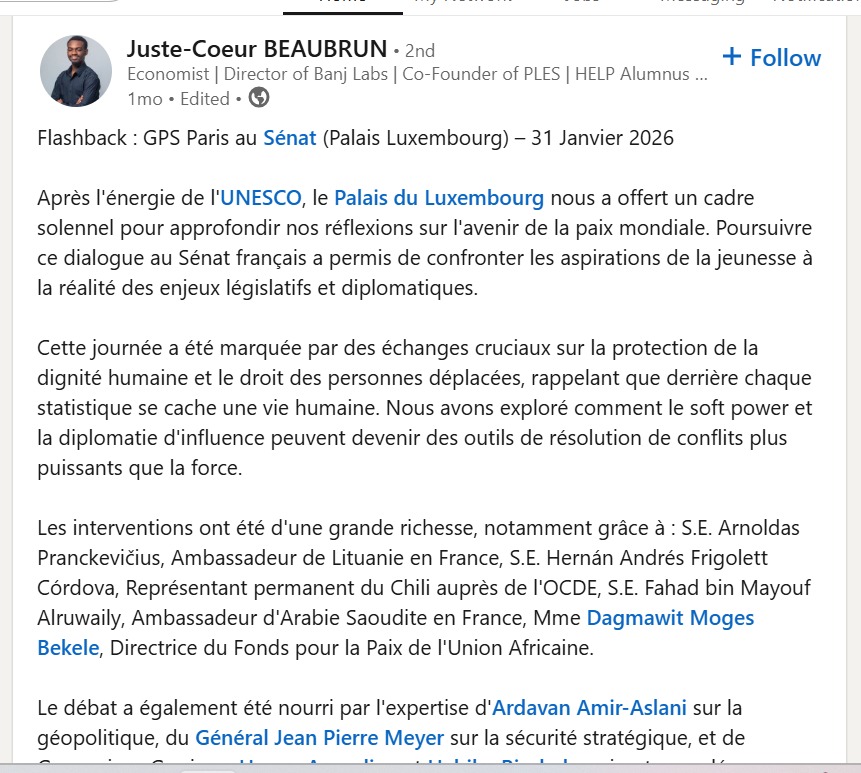  Juste-Coeur BEAUBRUN LinkedIn Post