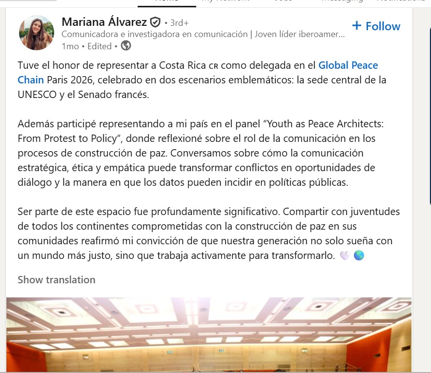 Mariana Álvarez LinkedIn Post