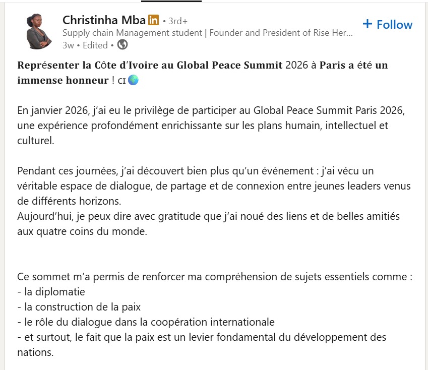 Christinha Mba LinkedIn Post